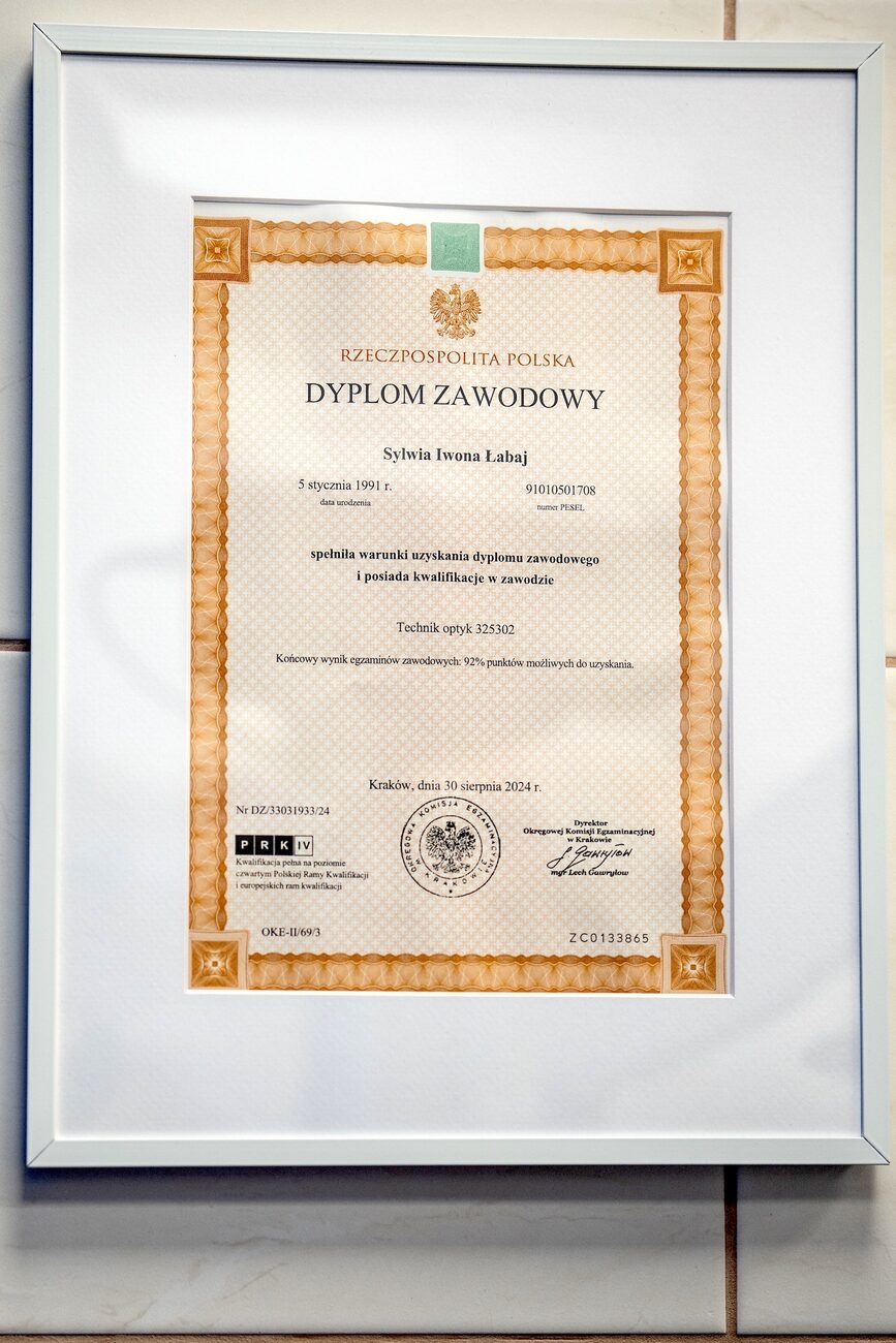 Certyfikat / dyplom — Szkiełko i Oko